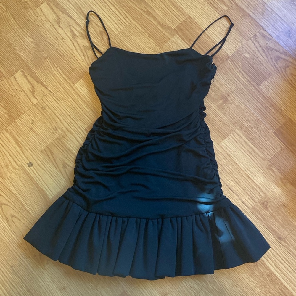 Zara Black Ruched Dress